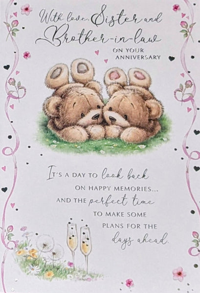 Sister & Brother In Law Anniversary - Cute Bears & Words