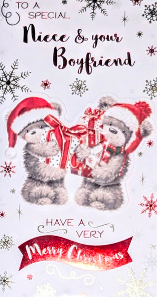 Niece & Boyfriend Christmas - Slim Cute Bears With Gift