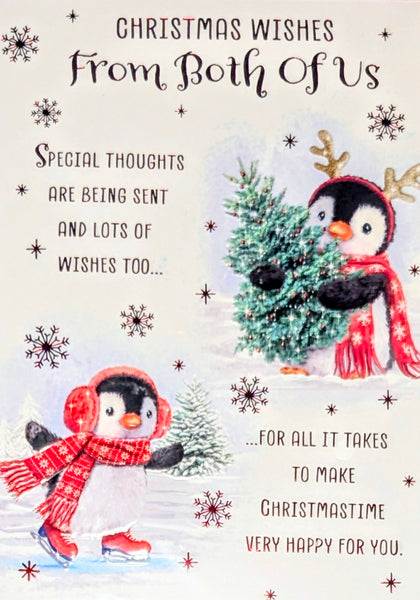 From Both Of Us Christmas - Cute Penguins Wishes