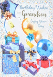 Grandson Birthday - Gift Boxes & Balloons