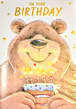Open Male Birthday - Cute Bear With Cake