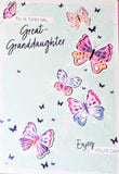 Great Granddaughter Birthday - Traditional Butterflies