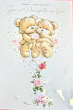 Son & Daughter In Law Anniversary - Cute Bears In Champagne Glass