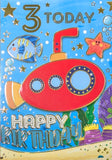 3 Boy Birthday - Red Submarine