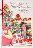 Sister & Brother In Law Christmas - Traditional Fireplace & Stockings