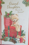 Granddaughter Christmas - Cute Bear and boxes