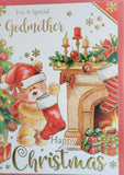 Godmother Christmas - Cute Bear and Fireplace