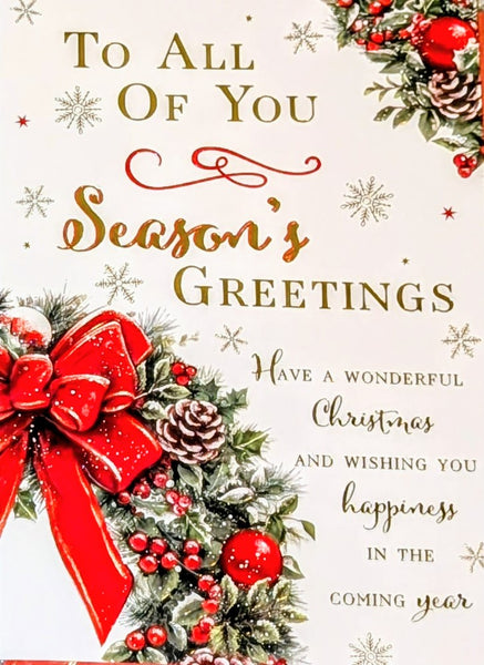 To All Of You Christmas - Traditional Wreath Greetings