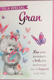 Gran Birthday - Cute Bear and Butterfly