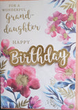 Granddaughter Birthday - Large Traditional Red flowers