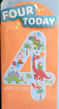 4 Boy Birthday - Platinum slim Dinosaur