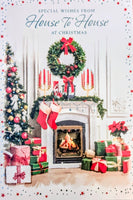 Our House To Yours Christmas - Traditional Fireplace & Wreath