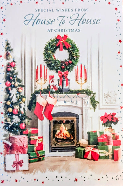 Our House To Yours Christmas - Traditional Fireplace & Wreath