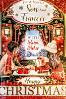 Son & Fiancée Christmas - Traditional Couple In Window