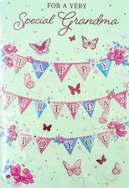 Grandma Birthday - Traditional Pink Bunting