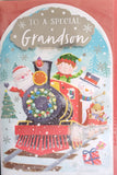 Grandson Christmas - Cute Santa and Train