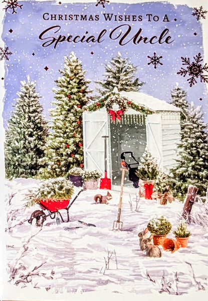 Uncle Christmas - Traditional White Shed