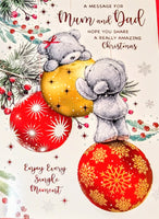 Mum & Dad Christmas - Large Cute Bears & Baubles