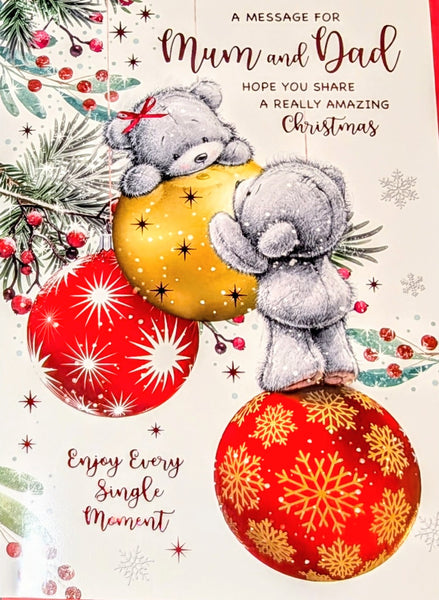 Mum & Dad Christmas - Large Cute Bears & Baubles