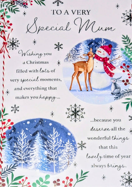 Mum Christmas - Large Snowman & Deer