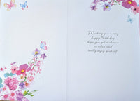 Open Female Birthday - Traditional Flowers & Butterflies