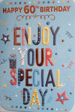 60 Birthday Male - Blue Words