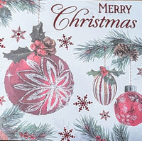 Box Of 10 Christmas Cards - Traditional Baubles