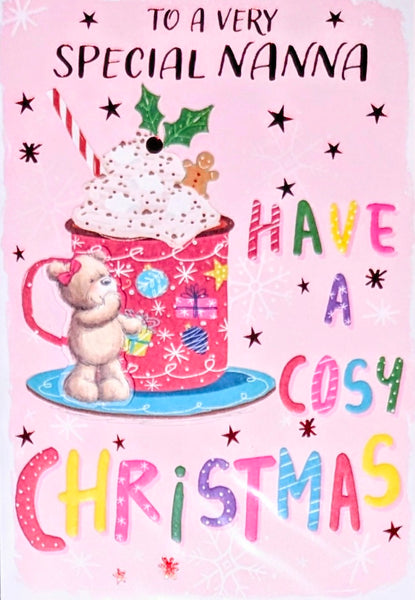 Nanna Christmas - Cute Bear With Hot Chocolate