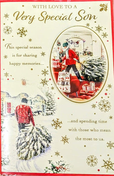 Son Christmas - Large Traditional Man With Tree