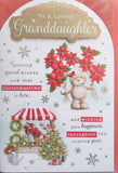 Granddaughter Christmas - Cute bear and flowers