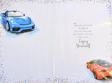 Open Male Birthday - Traditional Red & Blue Sports Cars
