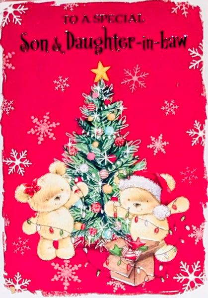 Son & Daughter In Law Christmas - Cute Tree Red