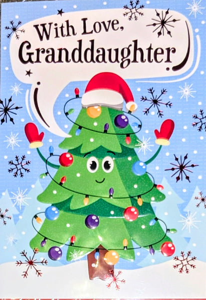 Granddaughter Christmas - Tree On Santa Hat