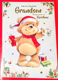 Grandson Christmas - Large Cute Bear With Gifts & Cup