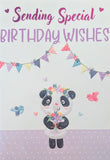 Open Female Birthday - Cute Panda Lilac