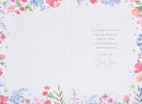 Open Female Birthday - Traditional Lilac Flowers & Words
