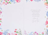 Open Female Birthday - Traditional Lilac Flowers & Words