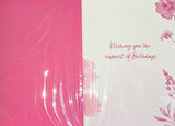90 Birthday Female - Traditional Pink Flowers & Words