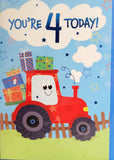 4 Boy Birthday - Red Tractor