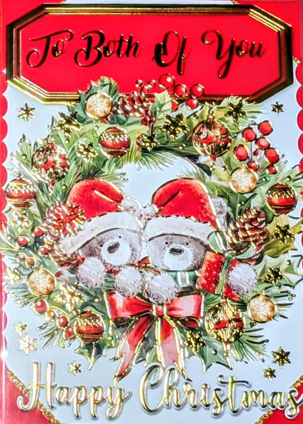 To Both Of You Christmas - Cute Bears Wreath