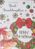 Great Granddaughter Christmas - Cute Wreath On Right