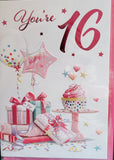16 Girl Birthday - Balloons and Cake