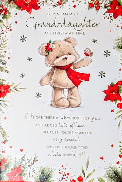 Granddaughter Christmas - Cute Robin Words