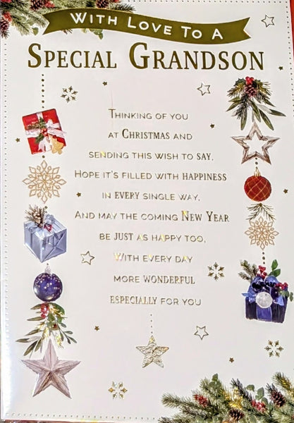 Grandson Christmas - Traditional Decorations & Words