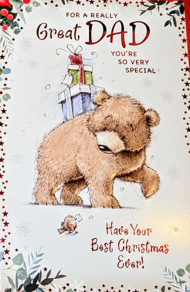 Dad Christmas - Cute Bear With Gifts
