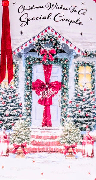 Special Couple Christmas - Slim White Door With Bow