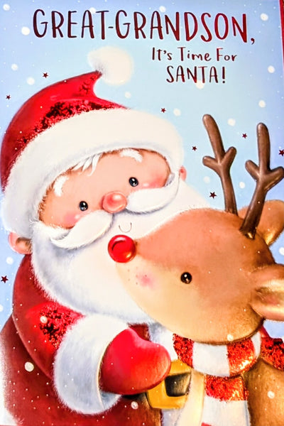 Great Grandson Christmas - Santa & Rudolph