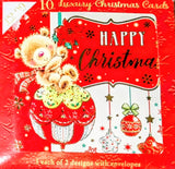 10 Pack Of Christmas Cards - Cute