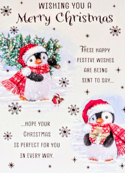 Open Christmas - Cute Penguins Merry