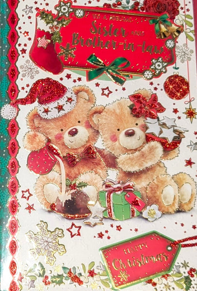 Sister & Brother In Law Christmas - Cute Bears With Gifts
